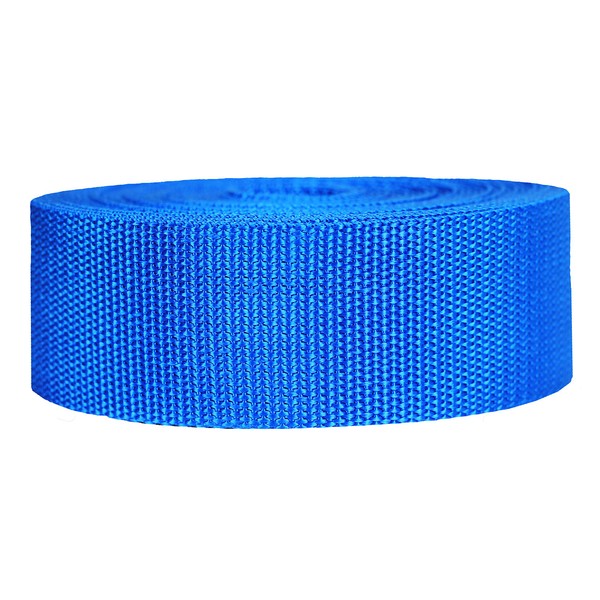 Strapworks Heavyweight Polypropylene Webbing - Heavy Duty Poly Strapping for Outdoor DIY Gear Repair, 2 Inch x 25 Yards - Pacific Blue