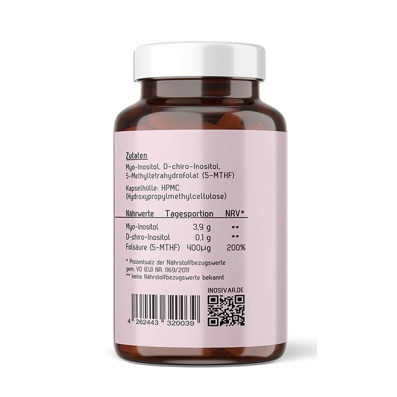 inosivar Plus Myo- & d-chiro-Inositol + Folate Capsules - 30