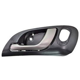 PT Auto Warehouse AC-2101RA-FL - Interior Inner Inside Door Handle, Silver Lever with Black Housing - Front Left Driver Side