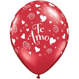 Toyland® Pack of 6-11" Red 'Te Amo' Latex Balloons - Valentines Day/Anniversairy Decorations