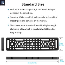 INNOREL Cheese Plate Multipurpose Camera Bracket 6061-T6 Aluminum Alloy DIY Tripod Accessory Universal Design for Photography CP2005