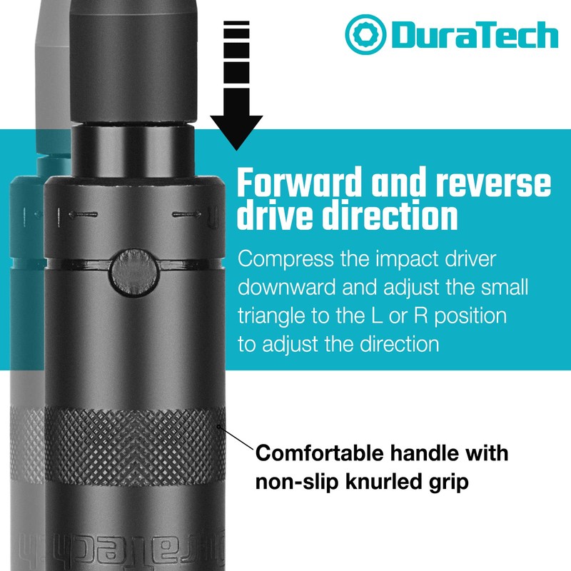 DURATECH 3/8 Inch Drive Manual Impact Driver, Reversible Hand Screwdriver