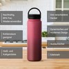 Vinsun Stainless Steel Drinking Bottle 500 ml Red – Leak-Proof,