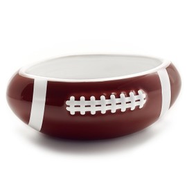 40YARDS American Football Snack Bowl/Bowl in American Football Shape (16 cm Length) Made of Ceramic with Raised, Tactile Stitching