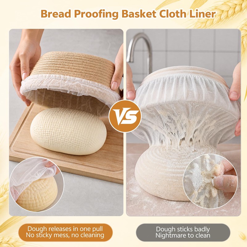 100PCS Disposable Proofing Basket Liner for Sourdough, BPA-Free, Food Grade