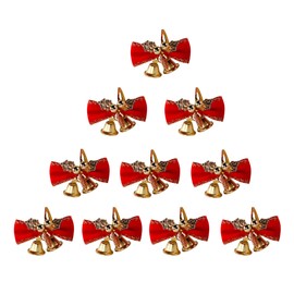 Kaket Christmas Bow with Bells 24PCS Small Christmas Bow Ornaments with Bells Mini Christmas Tree Bowknot Ornament for Christmas Decoration, Wreath, Presents Wrapping Craft Supplies