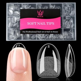 Uñas Postizas Cortas Y Redondas, 15 Tamaños, 510 Unidades, Transparentes, Suaves, Preformadas, Semimate, Cobertura Total, Extensiones De Gel, Resisten