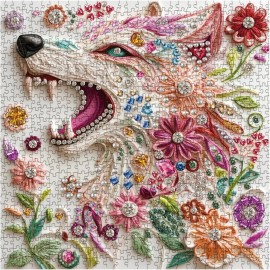 Brand: IdeaBazar 3D Crystal Wolf Puzzles for Adults 1000 Pieces, Colorful Jewel Animals...
