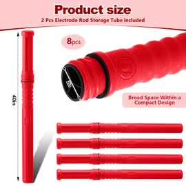 Tandefio 8 Pcs Welding Rod Storage Tube 40 Inch Tig Rod Storage Canisters Welding Electrode Holder Airproof Waterproof Container(Red)