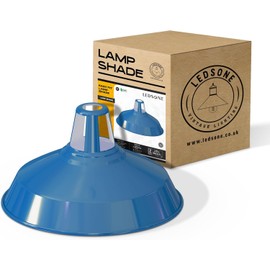 LEDSone Vintage Industrial Pendant Lights Metal Lamp Shades in a Retro Modern Style Antique Shades for Ceiling Lights Lampshades for Lights in Bedroom Kitchen and Bathroom (Barn-Blue)