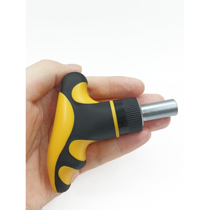 Ratchet Screwdriver, 1/4 T Handle Ratchet Driver,Mini Ratcheting Bit Driver