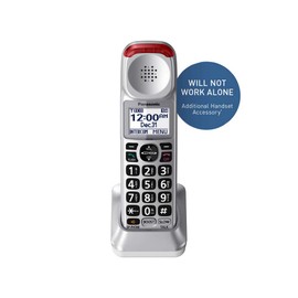 Panasonic kx-tgm450s Amplified teléfono inalámbrico con contestadora Digital, 1 Handset, Plata, Auricular Adicional Opcional para KX-TGM450S, Plateado