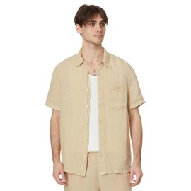 Madewell Men's Ss Easy Linen Solid, Light Sand