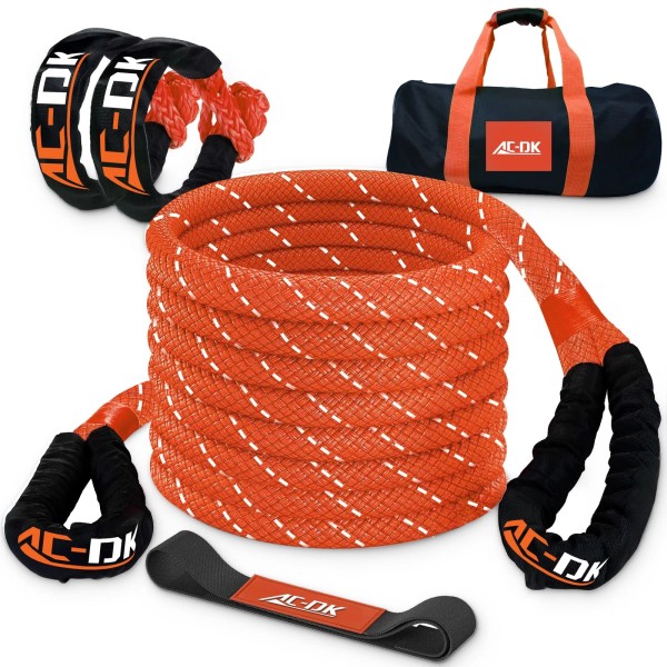 AD-DK 30ft Kinetic Recovery Tow Rope 46500lbs Heavy Duty Energy