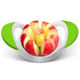 EDELIN Apple Slicer Cutter and Corer Apple Wedger Stainless Steel - 8 Sharp Blades and Easy Grip Ergonomic Rubber Grip Handle Tool Fruit Cutter (Green)