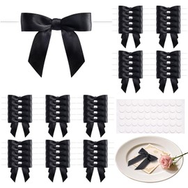 MERDTTES 50Pcs Small Black Bows 2.75 Inch Cute Mini Bow for Wedding Decorations, Gift Wrapping, Birthday Parties & Valentine's Day