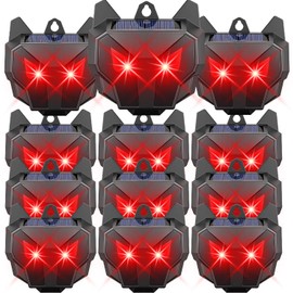 12 Pcs Solar Predator Light Nocturnal Animal Repeller Outdoor Coyote Deterrent Devices Light Sensor Animal Repellent for Chicken Coop Skunk Deer Fox Raccoon Cat Garden Yard Farm