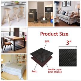Yelanon Non Slip Furniture Pads -18pcs 3" Grippers Hardwood Floors, Non Skid for Furniture Legs,Self Adhesive Rubber Furniture Feet, Anti Slide Furniture Floors Protectors for Keep Couch Stoppers