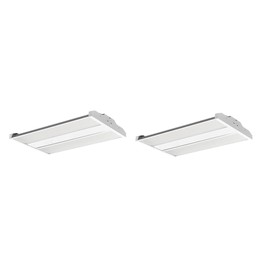 WareLight Oslo Compact Linear High Bay Fixture - 15,400 Lumens, Wattage and CCT Selectable, 120-277V LED Light, 24 x 11.2 x 1.8 Inches, White, Pack of 2