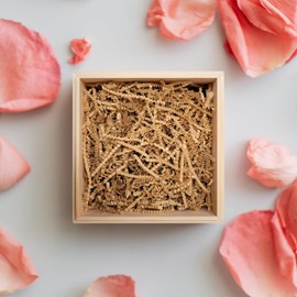 BOXHOME Shred Paper Filler (1/2LB) Crinkle Cut Paper for Wrapping & Filling Gift Basket Gift Boxes, Kraft-Decoration Raffia Contains Bow