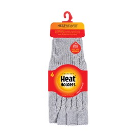 HEAT HOLDERS Women's Ayla Solid Cable Knit Fingerless Gloves - Insulated Cold Gear Gloves - Warm, Soft + Comfortable - Winter Accessories - Women’s Gift | Black/One Size