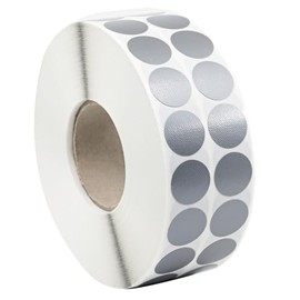 KLEBASTO Gewebeklebepunkte | PE-beschichtete Markierungspunkte | beschreibbar | Klebepunkte aus Geweband | silber grau | 30mm (100)