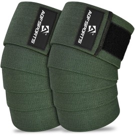 AQF Knee Wraps Weight Lifting Bandage Heavy Duty Elasticated Support Straps Guard Powerlifting, Squatting