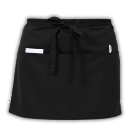 Viamart® - Professional catering apron, catering apron, bistro apron, hip apron, operating apron, service apron, waiter's apron, short apron, cooking apron, unisex: man, black
