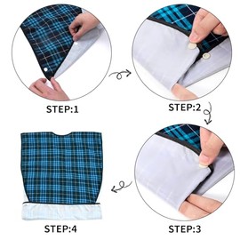2 piezas baberos para adultos para hombres, lavables, reutilizables, impermeables, baberos grandes para adultos, protector de ropa con recogemigas, ba