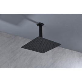 TREATLIFE HOME Ultra-Thin High Pressure Rain Shower Head for Relaxing Full Body Coverage, Self-Cleaning Nozzles, Matte Black Finish