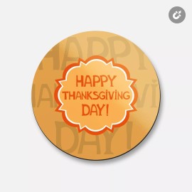 Unbranded Happy Thanksgiving Day Cartoon Hearts | 4'' X 4'' Round Decorative Magnet
