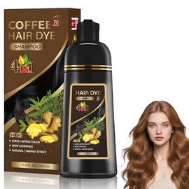 Champú para Teñir El Cabello Negro 4 en 1, Champú Colorante para Hombres y Mujeres, Cobertura de Canas con Ingredientes Herbales, Fácil de Usar y Suav