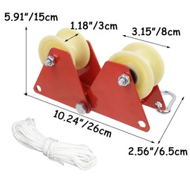 HEVSTIL Heavy Duty 90° Angle Pulley System with Hook – Block and Tackle Rope Lifting System for Roofing, Moving & Material Handling – 1000 lbs Capacity