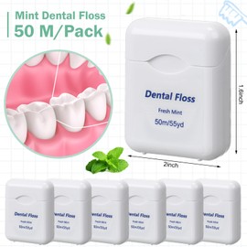 Mimorou 96 Pack Dental Floss Bulk Mint Flavored Floss 50m Each Travel Dental Oral Care for Teeth and Gum Protection(White)