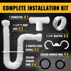 VIVIDA Double Sink Drain Kit, 1-1/2" Flexible Sink P Trap,