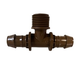 Rainbird XFFTMA050 Drip Irrigation Tee Adapter - (2 Pack) - 1/2" MPT x 17mm Barbed Connector for XF Series Tubing