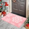 Christmas Bathroom Rugs Winter Pink Snowflake Christmas Bath Mat for