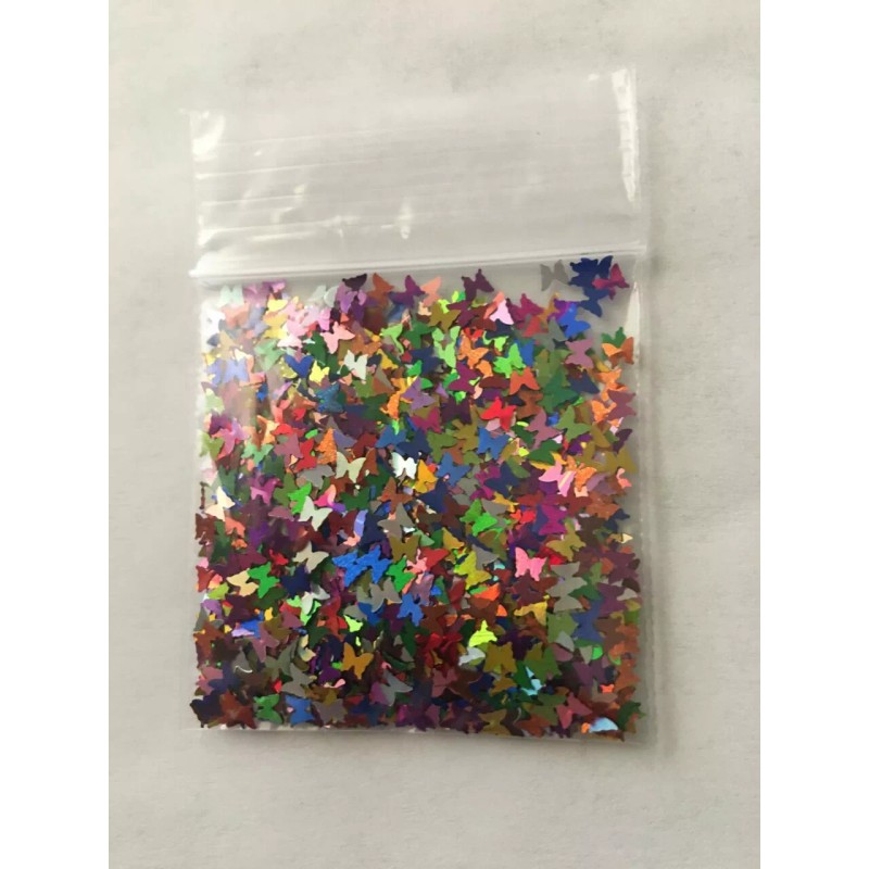 BabyEmma2007 Solvent Resistant BUTTERFLY shape Glitter-Rainbo