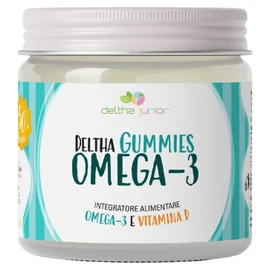 Omega-3 per bambini e ragazzi in gommose vegetali Made in Italy con DHA, EPA e Vitamina D. Gusto Arancio Fragola Limone. No glutine, No lattosio No zuccheri aggiunti