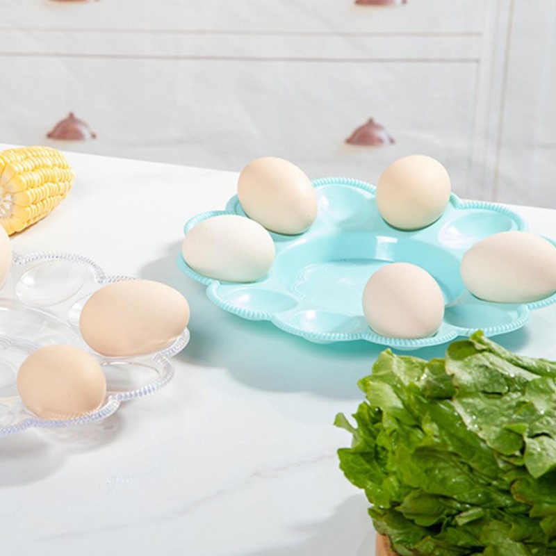 DEARMAMY 3Pcs Easter Egg Plates: Deviled Egg Dishes - 9.4Inches