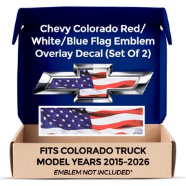 Chevy Colorado American Flag Grille Tailgate Bowtie Overlay Decals 2014-2021 Set of 2