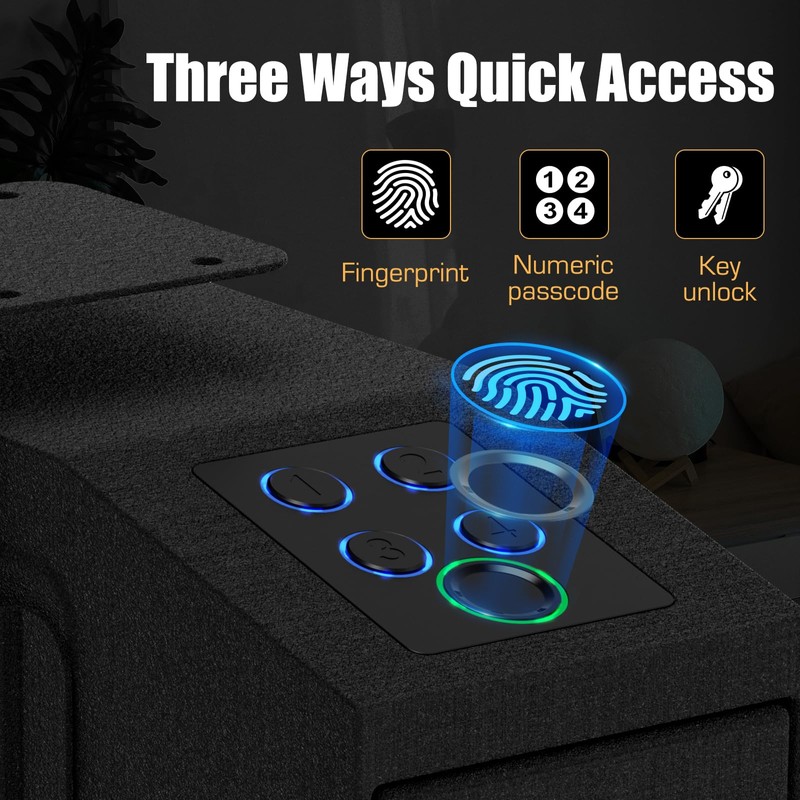HARDROCK Biometric Slider Gun Safe for Handgun,Hidden Fingerprint Gun Safe