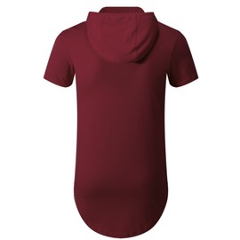 Aiyino Men's S-5X Short Sleeve Fashion Athletic Hoodies Sport Sweatshirt Hip Hop Pullover L Wine Red