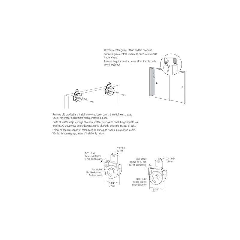 Prime-Line N 7536 Sliding Closet Door Roller Kit (1 Kit)