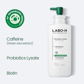 LABO-H Champú Fortalecedor del Cuero Cabelludo para el Crecimiento del Cabello y Antipérdida | Rutina de Cuidado Capilar Vegana con Ceramida, Aceite d
