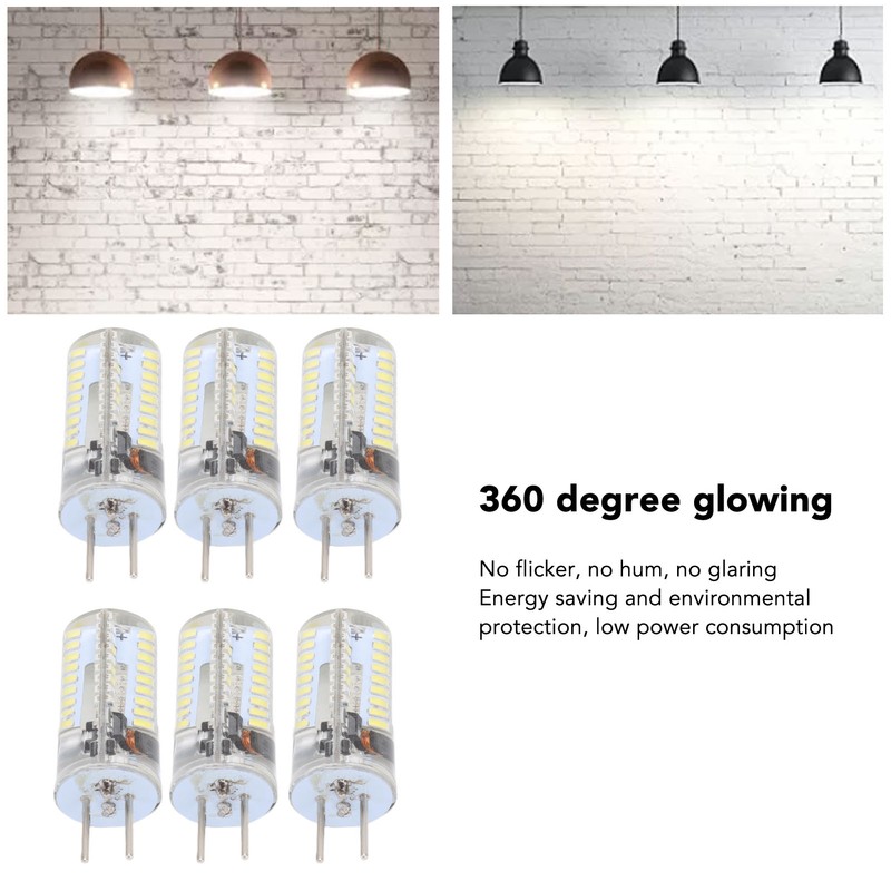 6Pcs GY6.35 LED Bulbs 5W AC 12V Warm White 2700