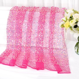 Hot Pink Table Runner Girls Party Table Runner 25X120 inch Elegant Table Runner for Mermaid Party Wedding Birthday Ceremony