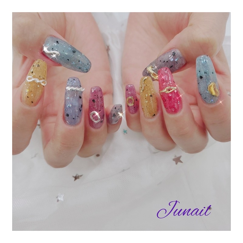 ⭐️ Flashstone handmade nail tips ✨ - Long nose pin