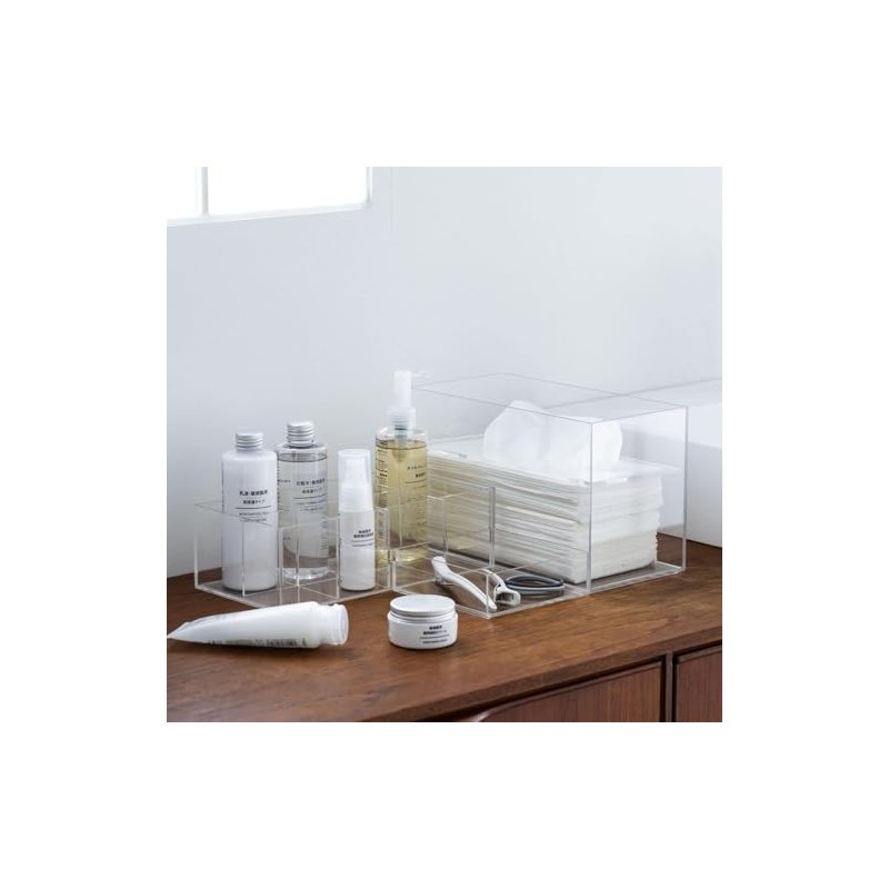 Muji 44089576 Stackable Acrylic Box, Medium, Approx. Width 10.9 x