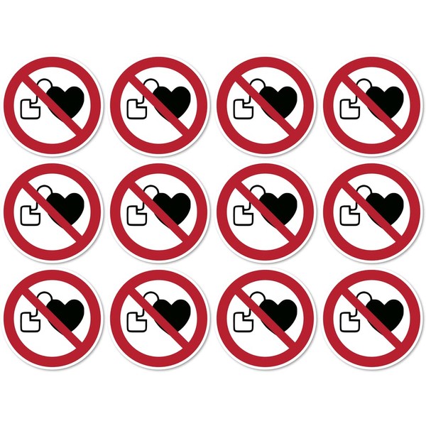 No access for people with pacemakers or implanted defibrillators, prohibition